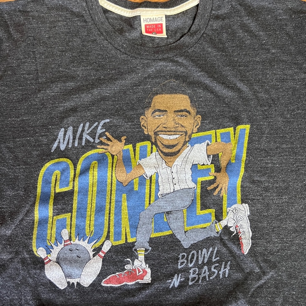 Homage Mike Conley Bowl N Bash T Shirt XL Gray Memphis Grizzlies NBA Graphic Tee - Picture 3 of 5